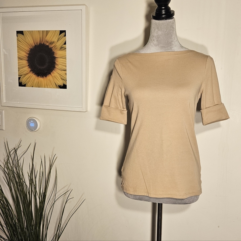 LAUREN RL Tan T-Blouse